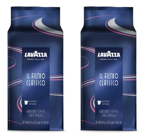 2x Cafe Lavazza Il Filtro Classico Molido 226g 