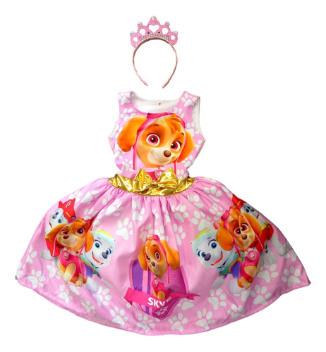 Disfraz Skye Vestido + 1 Accesorio Niña Paw Ryder Patrol Chase Rubble Everest