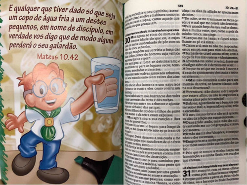 Imagem 5 de 5 de Bíblia Da Turminha Da Graça Infantil Ilustrada Azul C/indice