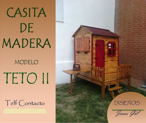 Imagen 2 de 9 de Casita De Madera Para Niños
