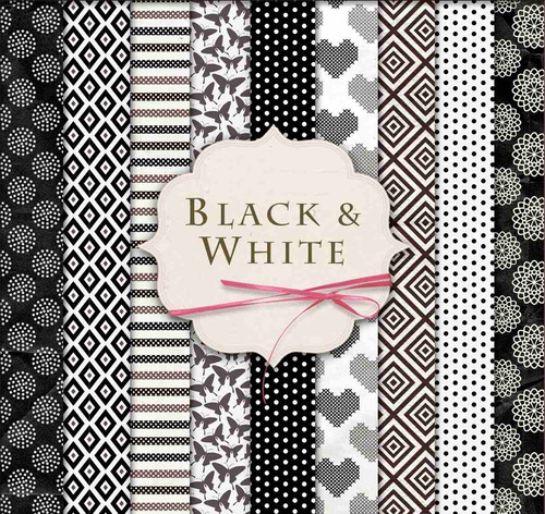 Kit De Papel Digital Shabby Chic Mariposas Blanco Y Negro