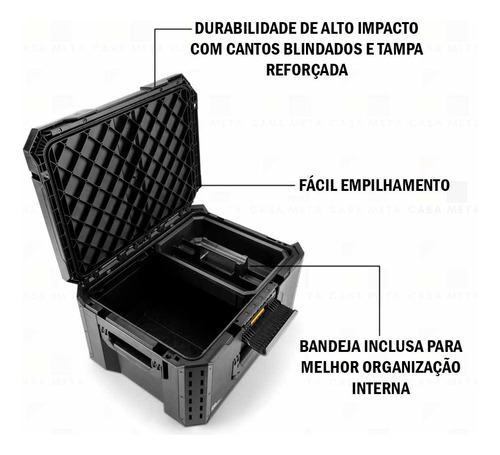 Caixa De Ferramentas Grande Toughbuilt Empilhável Reforçada