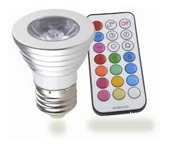 Imagen 4 de 10 de Lampara Led Gu10 3w Rgb Control 16 Color 220w Envío Gratis