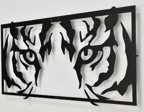 Diseño Decorativo Laser Silueta Cara Tigre 68x28 Cm