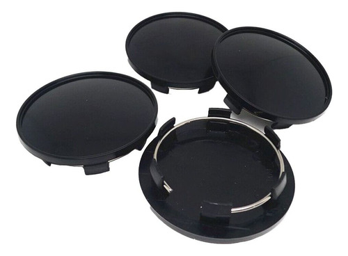 Set De 4 Centros De Llantas De 69mm Universales Color Negro