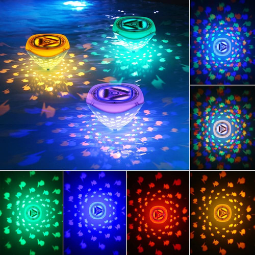 Luces De Piscina Flotante De Natación, Patrón De Peces 3pcs 