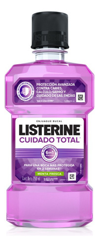 Enjuague bucal Listerine cuidado total menta fresca de 250ml