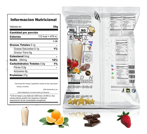 Proteina Aislada De Soja 90% Sabores 1 Kg Usa Importada