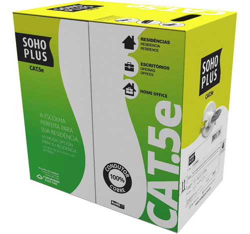 Imagem 2 de 6 de Cabo De Rede Furukawa Cat 5e Caixa 305m Cmx Soho Plus Cinza
