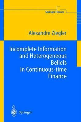 Libro Incomplete Information And Heterogeneous Beliefs In...