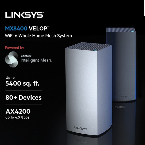 Imagen 2 de 7 de Router Velop Mesh Linksys Mx8400 Wifi 6 Ax4200 X2 Triband