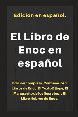 Libro El Libro De Enoc En Español Contiene Los 3 Libros De