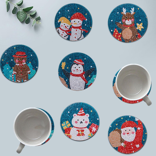 Cuadros De Diamantes De Navidad Posavasos 6 Posavasos De Nav