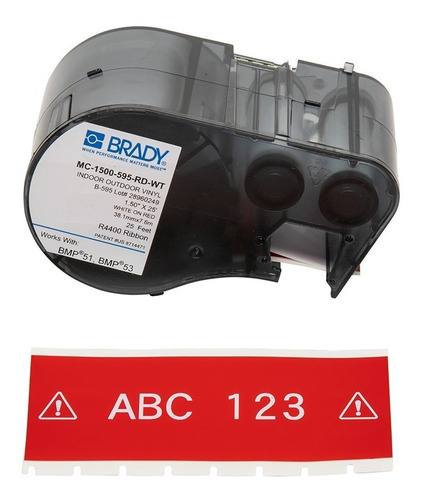 Etiquetas Brady De Vinilo M5c-1500-595-rd-wt Para Bmp51 M511