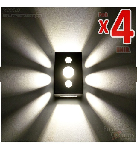 Imagen 1 de 10 de Difusor Aplique Bidireccional Efecto Rayo X Luz Indirecta X4
