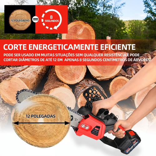 Motosserra Elétrica 12 Polegadas 68v Com 2 Baterias Portátil