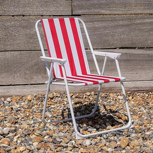 Silla Camping Plegable, Paseos, Playa De Color Rojo