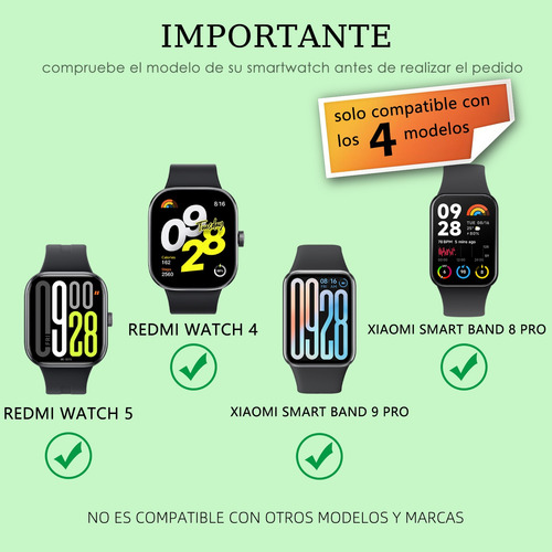 5 Correas Silicona Para Redmi Watch 5 4 Xiaomi Band 9 8 Pro Combo 2