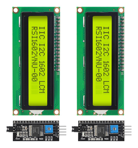 Dorhea 2 Unids 1602 16x2 Lcd Modulo Escudo Amarillo-verde Re