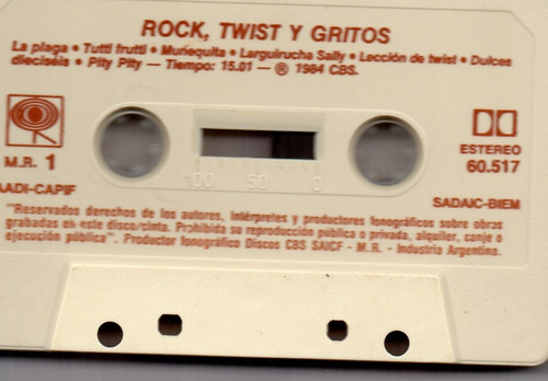 Cassette Rock, Twist Y Gritos Varios Interpretes Estándar