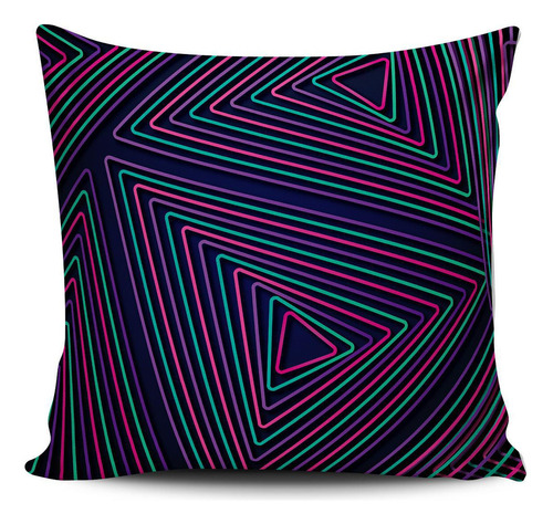 Kit 4 Capas Almofadas Decorativas Geometrica Neon 45x45cm