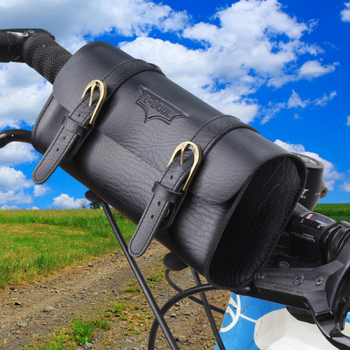 Bolsa De Cuero Para Manillar De Bicicleta Bolsa De Sillín Pa