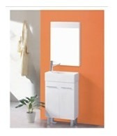 Mueble De Baño Blanco De Dos Puertas Con Bacha De Loza 51115