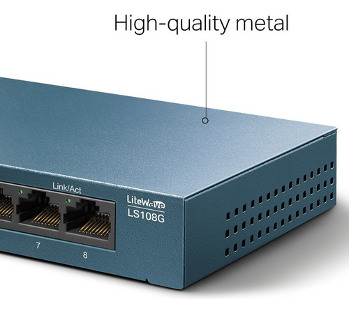 Switch 8 Puertos Gigabit Ls108g Metalico Tp-link 1000mbps