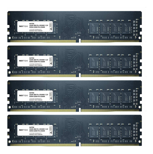 Memoria Ram 128gb 4x32gb Ddr4 3200 Mhz Udimm Nvtek