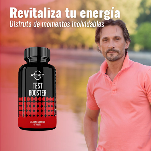Reset Nutrition Test Booster 60 Tabletas tongkat ali refuerzo testosterona suplemento alimenticio potencializador para hombres ayuda a incrementar la testosterona energía y rendimiento