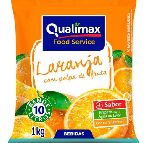 Refresco Solúvel Instantâneo Sabor Laranja 10l Qualimax