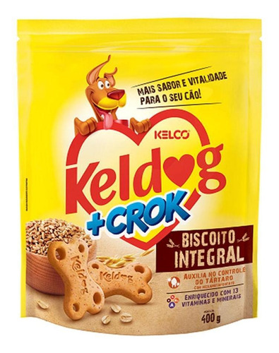Biscoito Integral Para Caes Keldog + Crok 400g