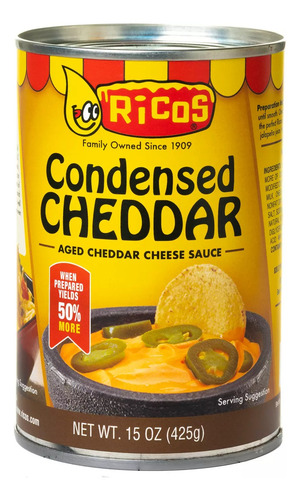 Ricos Condensed Aged Cheddar Cheese Sauce 425 Gr