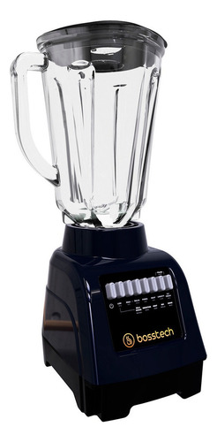 Licuadora 550w Vidrio 2l Botonera 10vel Bosstech B1 Negra Color Negro