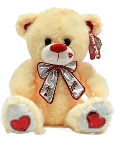 Peluche Oso Grande Beige Con Beso Y Moño Phiphi Toys E.full