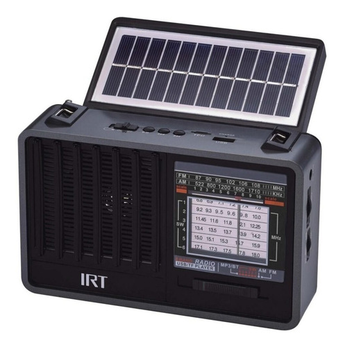Radio Solar Recargable Irt Con Lampara Bluetooth, Usb