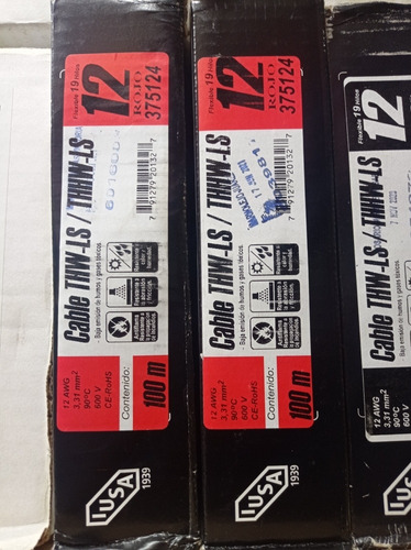 Cable Calibre 12 Thw-ls / Thhw-ls 100 M Rojo