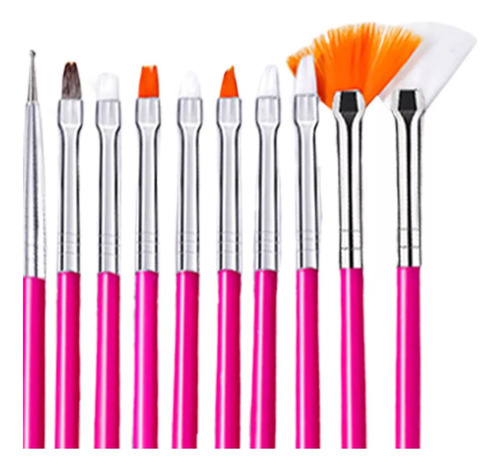 Juego De Pinceles Pintar A Mano Para Nail Art De 15 Piezas