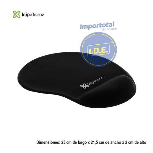 Pad Mouse Negro Con Apoya Mano De Gel 'klip Xtreme' Kmp-100b