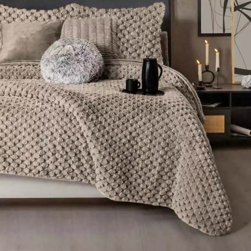 Frazada Acolchado Queen Flannel Con Corderito Love And Home