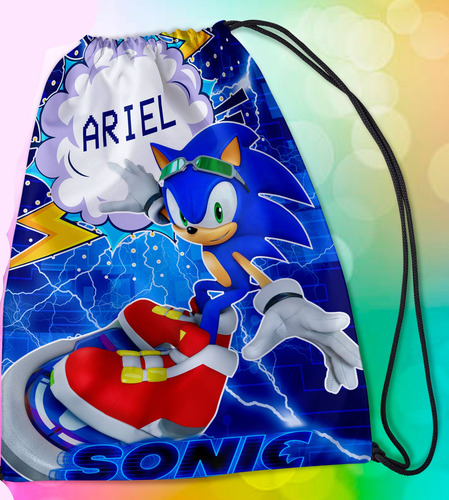Souvenir 10 Bolsita Golosinera 20x15cm Sonic