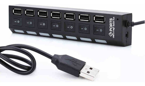 Hub Usb Multiplicador 7 Puertos Usb 2.0 Con Switch Palermo