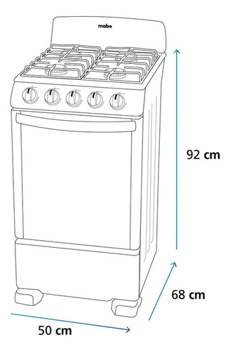 Estufa De Piso Mabe Plata Mercury Em5041bais1 Color Blanco