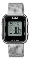 Comprar Reloj Q&q By Citizen M207j010y Para Mujer Crono Luz 50mts Color de la malla Plateado Color del bisel Plateado Color del fondo Negro