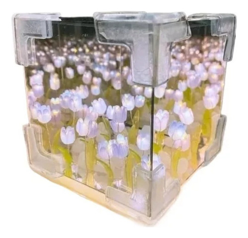 Cubo De Luces Con Tulipán Para Dormitorio, Salón, Escritorio