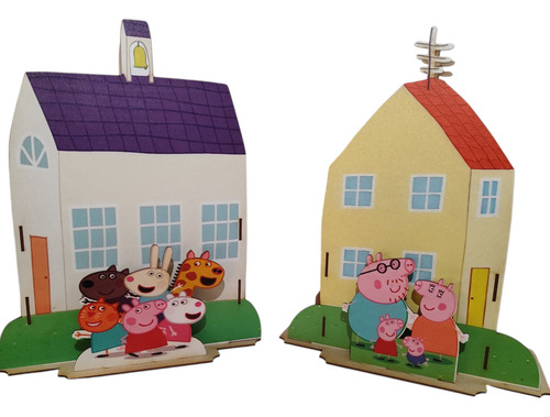 Centro De Mesa 3d Peppa Pig 10 Pz Madera Mdf