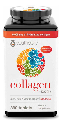 Colageno Hidrolizado Biotina Youtheory  X 390 Tabletas