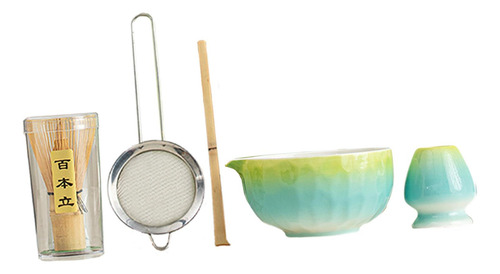 5pcs Matcha Set, , Japonés, Utensilios Artesanales Azul