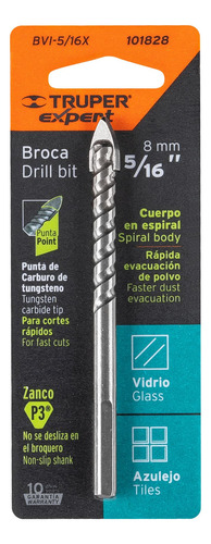 Broca Para Vidrio Y Azulejo 5/16'' Truper 101828