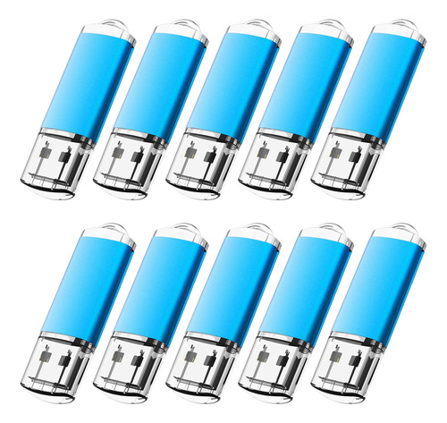 Unidad Flash 8 Gb 10 Usb 2.0 Tapa Memoria Color Azul